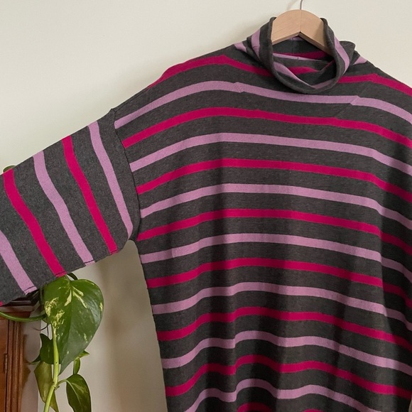 DKNY Jeans Striped Cotton Cashmere Blend Funnelneck Sweater Size XL - Picture 9 of 12